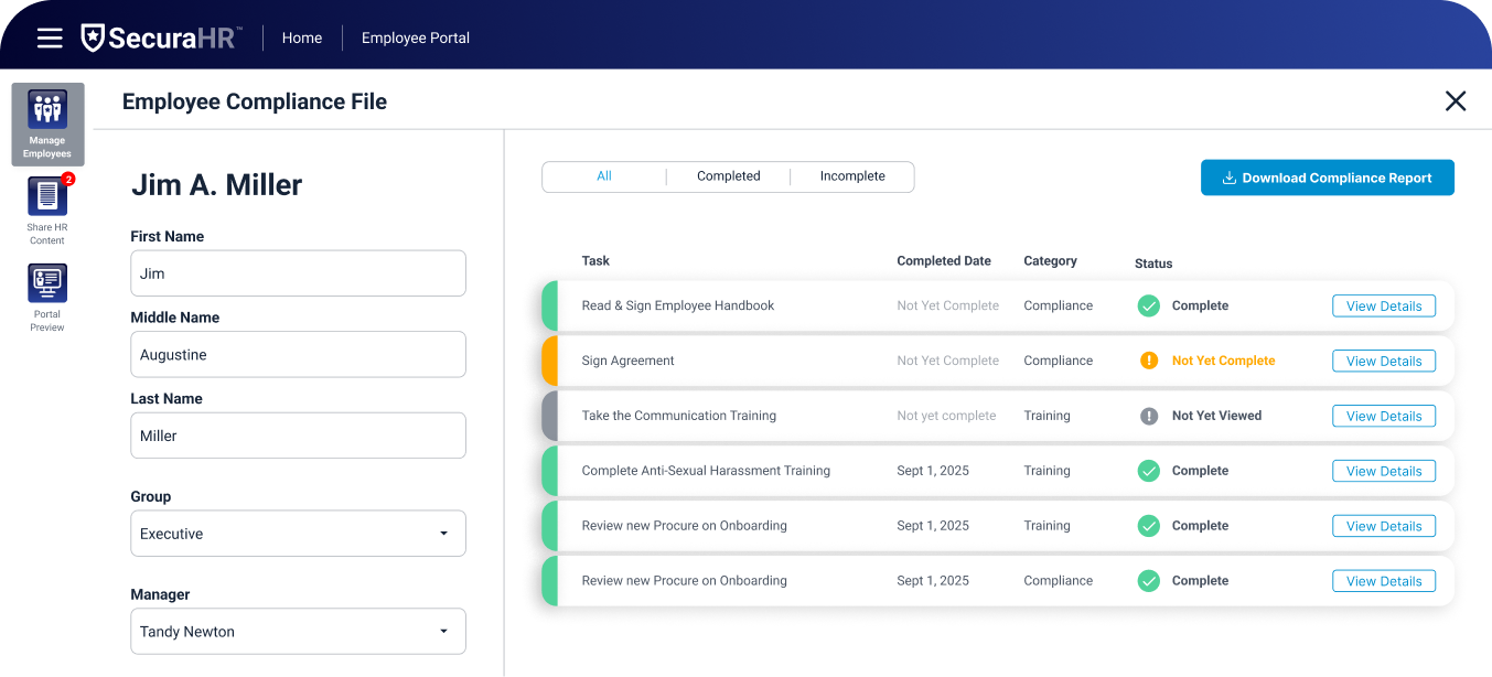 Employee Compliance Reports